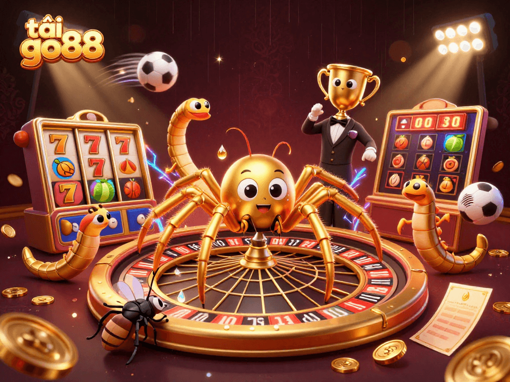 Experience the thrill of tải go88 with a captivating illustrated casino scene featuring engaging characters.