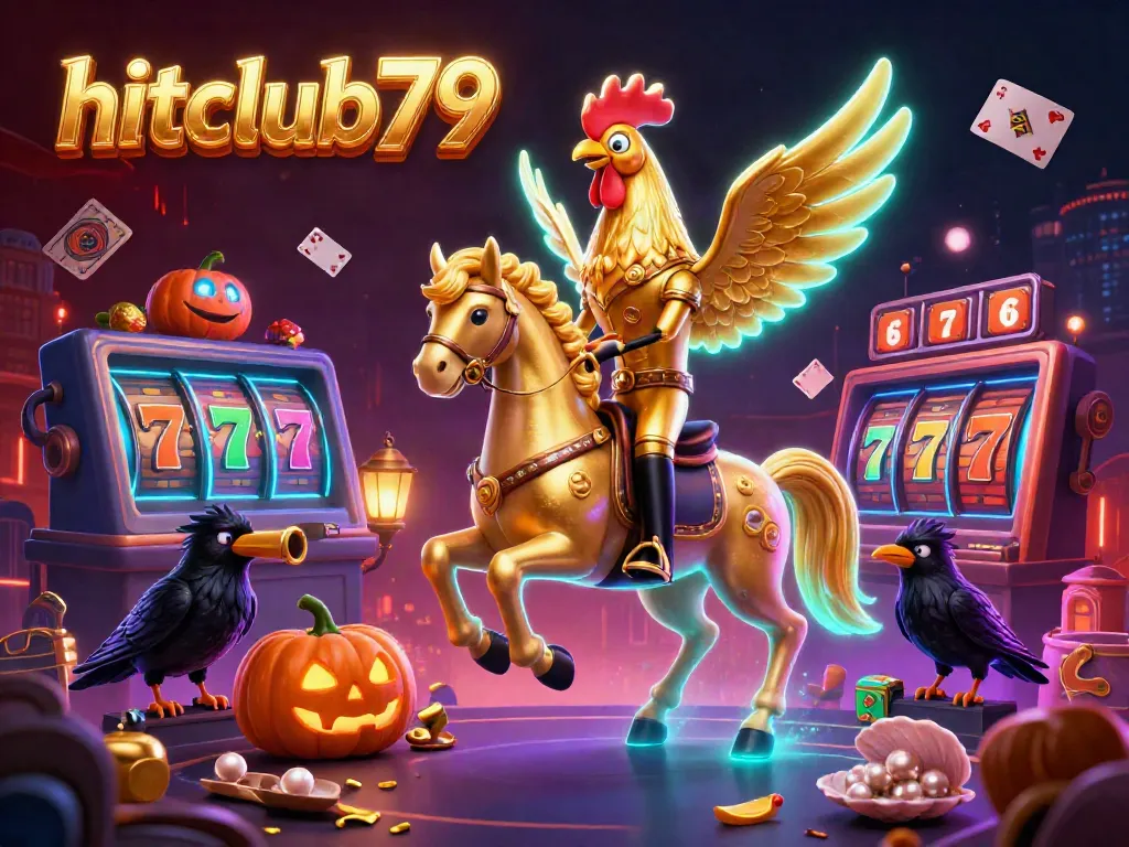 Experience the thrill of hitclub79's casino with vibrant golden characters and dynamic treasure elements.