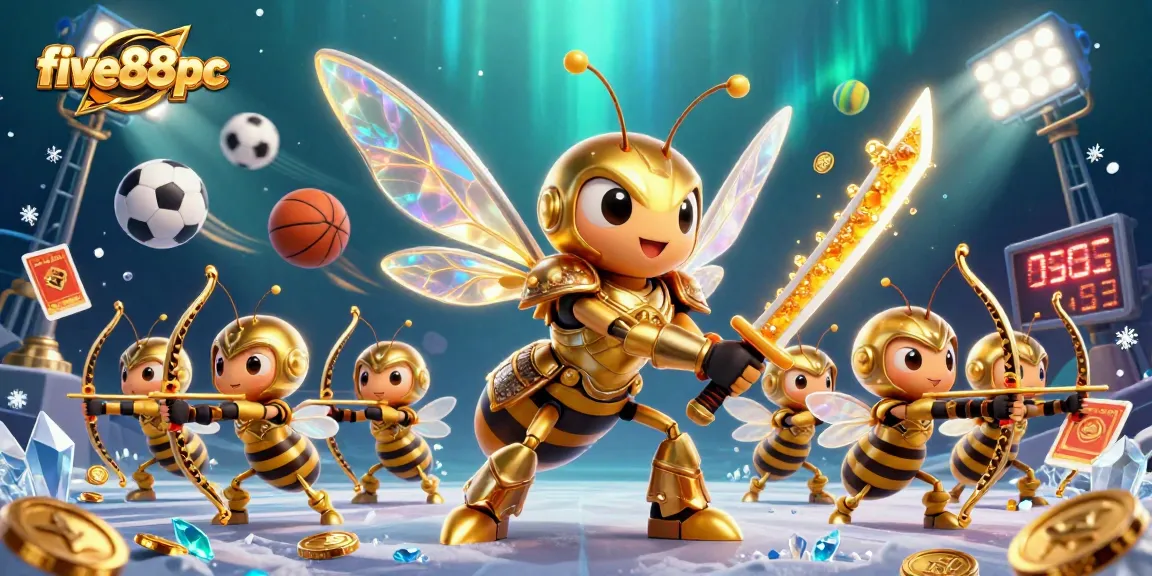 Engage with five88pc and experience thrilling bets with a captivating 3D illustration of a golden hornet in samurai armor.