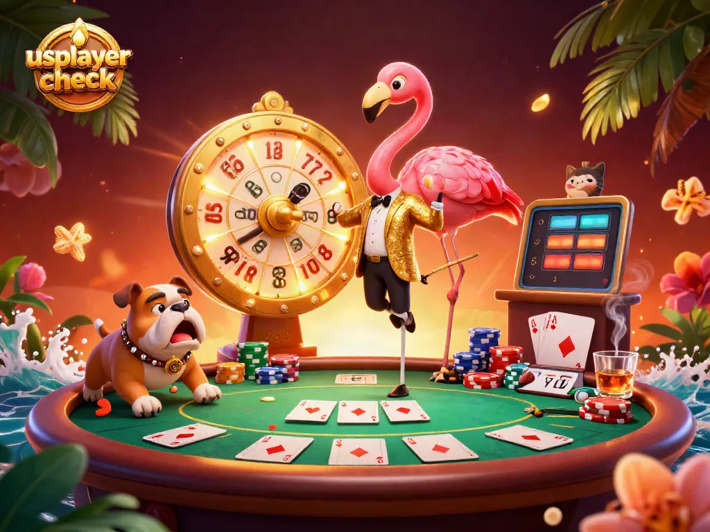 Experience the excitement at usplayercheck with a vibrant game show scene featuring thrilling casino action.