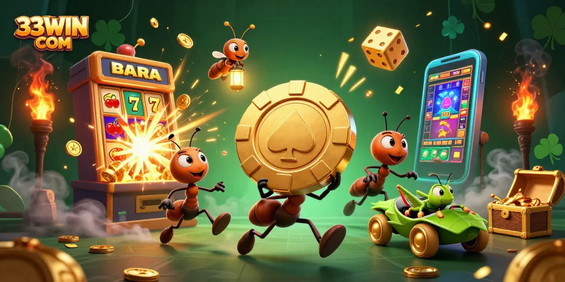 Experience the thrilling 33WIN COM heist of giant poker chip glory amidst a dynamic casino adventure.