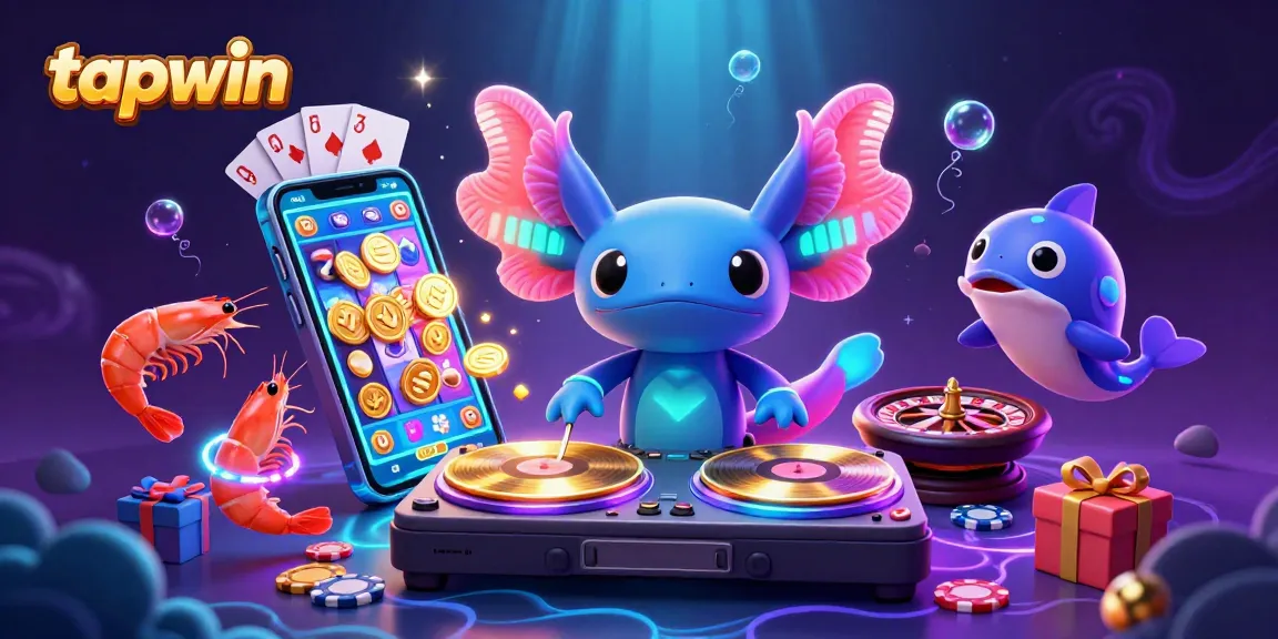 Join the fun at tapwin with vibrant slot games and animated underwater characters thriving in excitement.