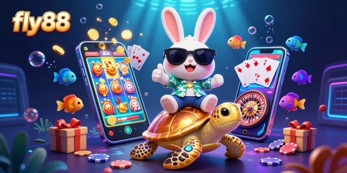 Experience the excitement of fly88 with vibrant games and entertainment in this stunning illustration.