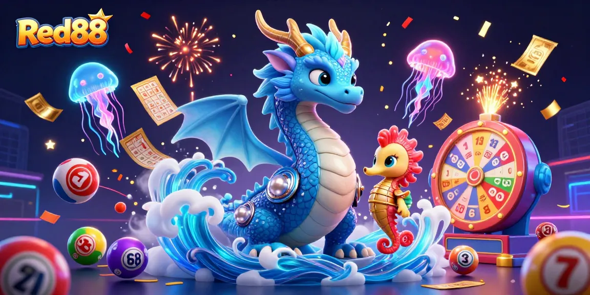 Engage with Red88's vibrant gaming experience featuring unique lottery and casino elements.