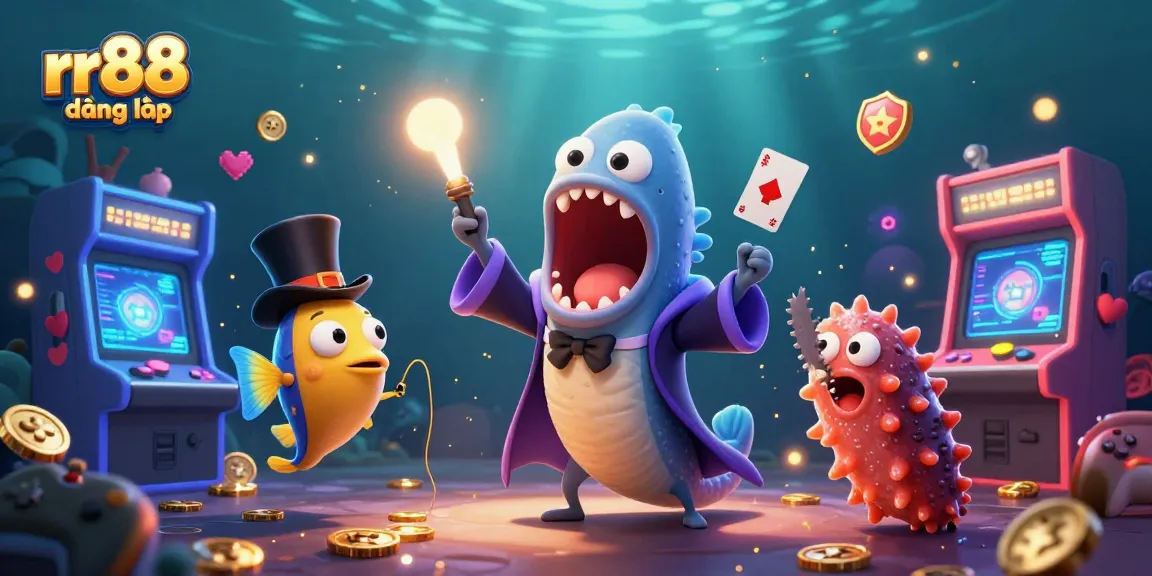 Experience action-packed gaming with rr88 đăng nhập in this vibrant 3D casino illustration.