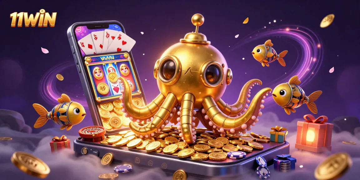 Experience thrilling wins at 11WIN with a vibrant scene showcasing dynamic casino elements.
